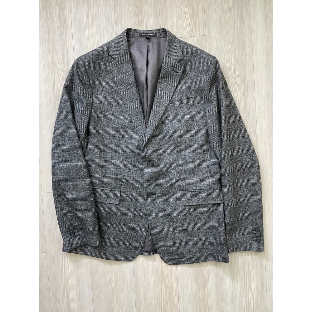 Banana Republic Men's Grey Plaid Blazer Size 42R Formal Preppy